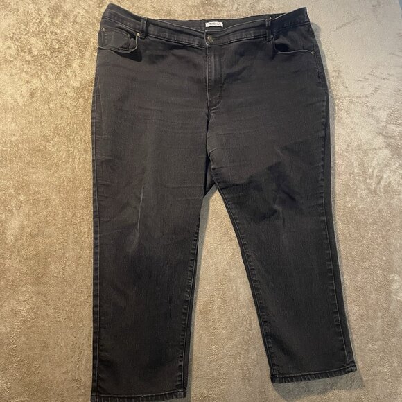 CATHERINES Jeans Womens 24WP Moderately Fit Curvy Charcoal Black Straight Leg - Picture 1 of 6